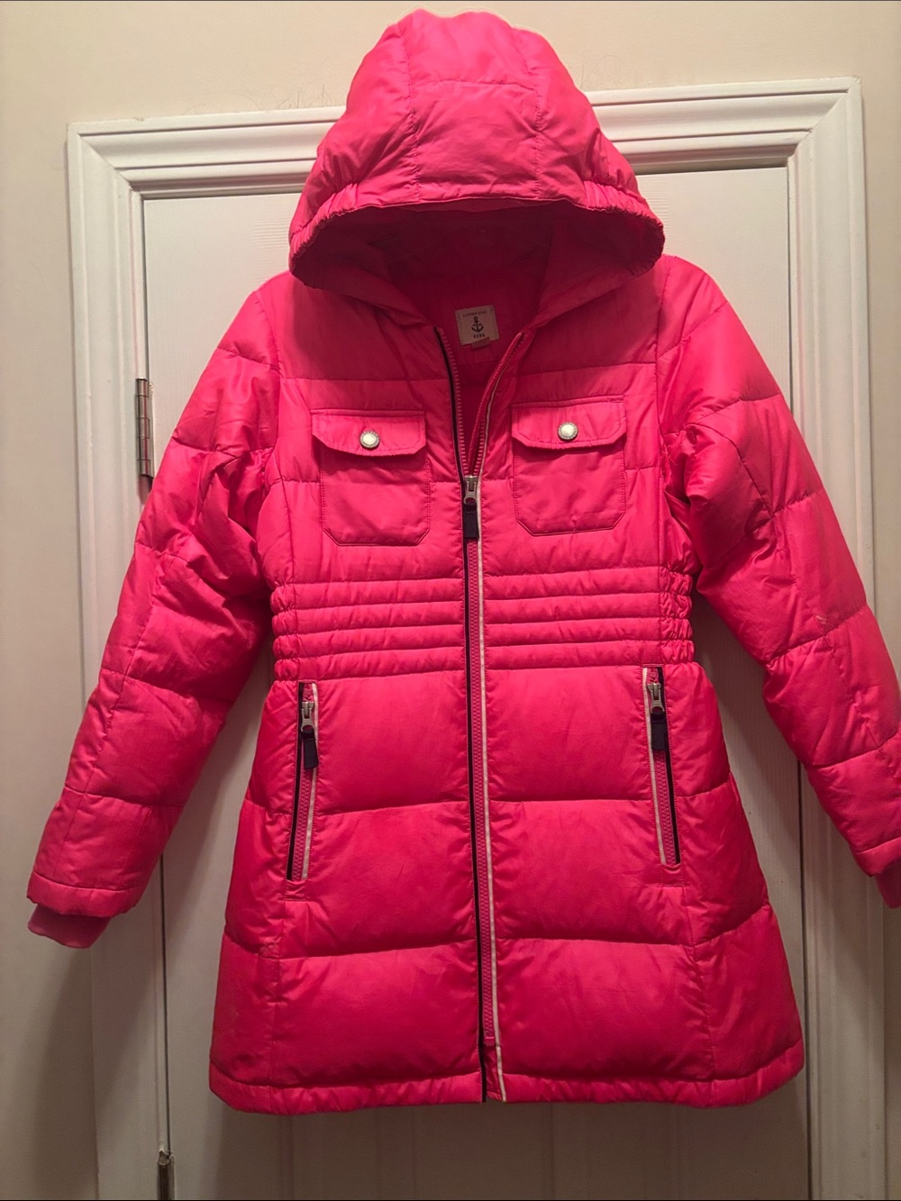 Lands' End Hooded Puffer Coat in Bright Pink
